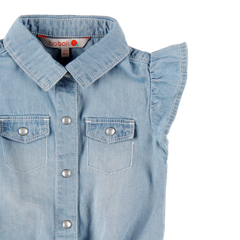 Bluzka denim dla dziewczynki kolor niebieski Boboli