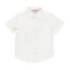 Koszula lniana Boboli z krótkim rękawem dla chłopca kolor biały