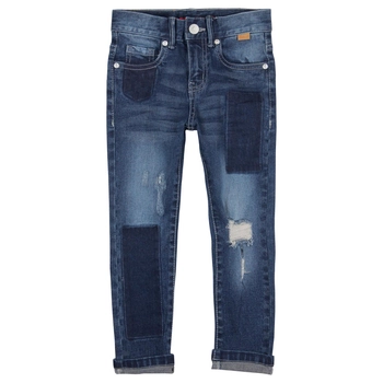 Spodnie jeans strecz chł. BLUE