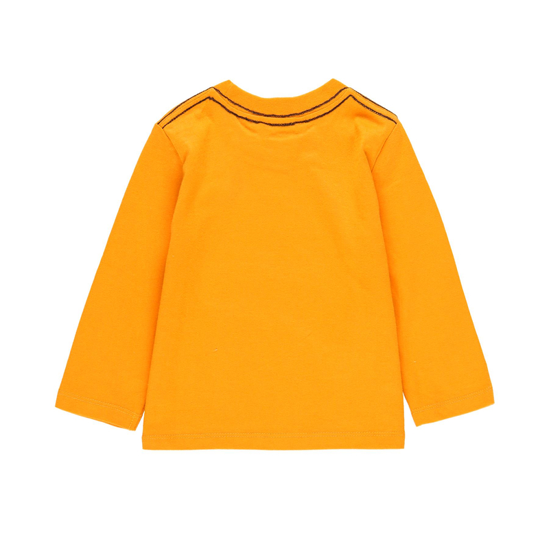 Bluzka z długim rękawem Boboli z klapką dla chłopca kolor żółty