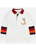 Koszulka polo długi rękaw kontrasty kolor biały dla chłopca Mayoral