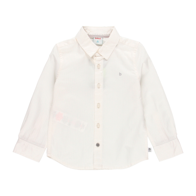Klasyczna biała koszula z kołnierzykiem w prążek Boboli dla chłopca