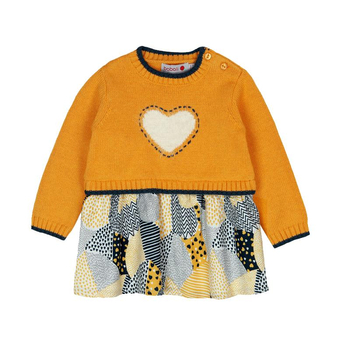 Sukienka swetrowa dla dziewczynki kolor żółty Boboli