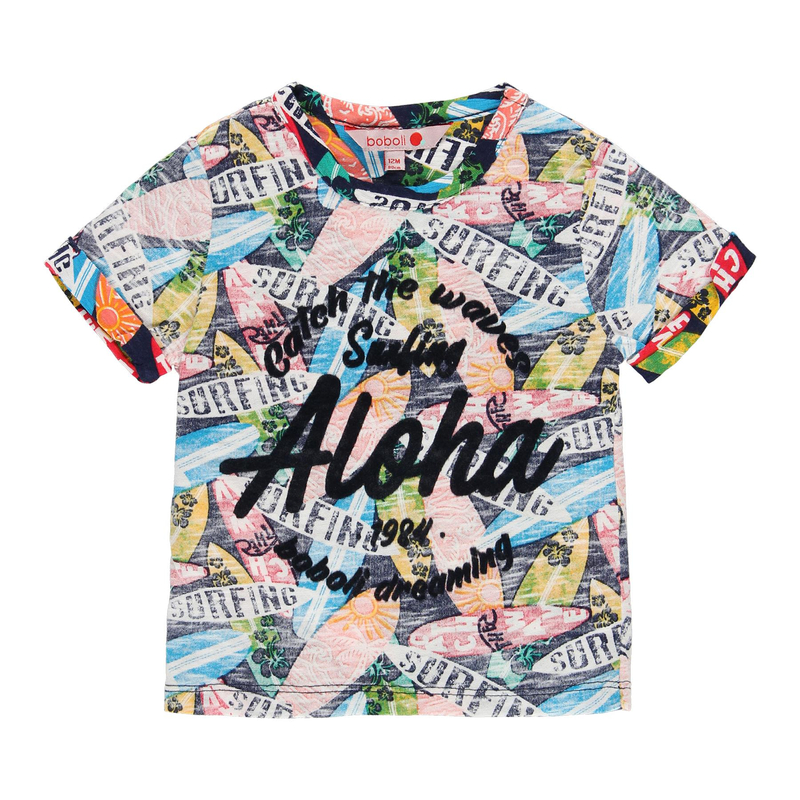 Bluzka z krótkim rękawem kolorowa Boboli dla chłopca