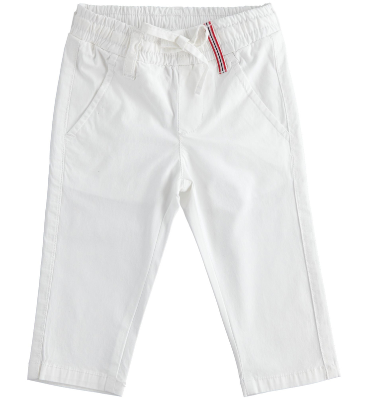 Spodnie joggers z tkaniny dla chłopca kolor biały iDO