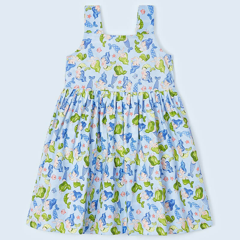 Sukienka letnia w syrenki w kolorze błękitnym Mayoral