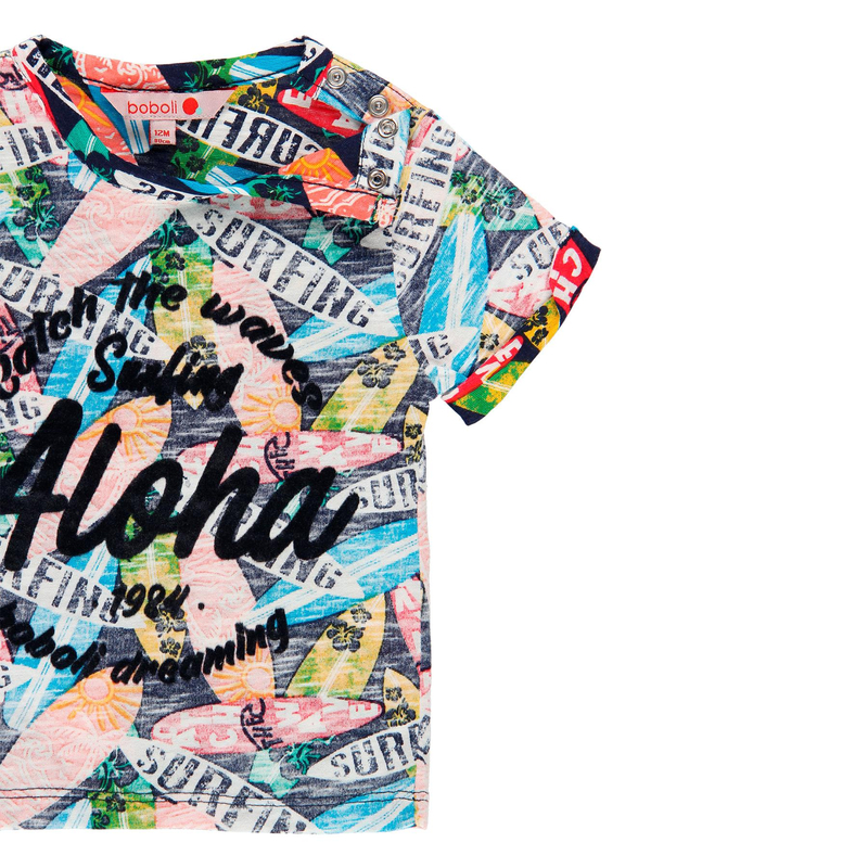 Bluzka z krótkim rękawem kolorowa Boboli dla chłopca