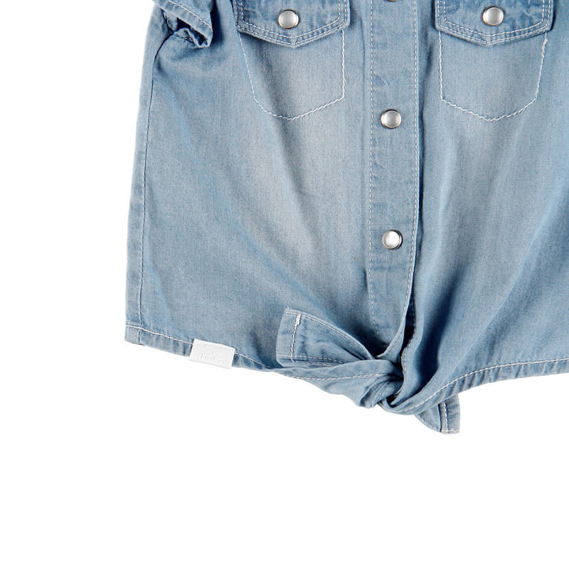 Bluzka denim dla dziewczynki kolor niebieski Boboli