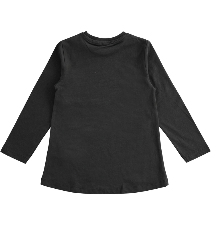 Bluzka z długim rękawem dla dziewczynki czarna gwiazdy iDO