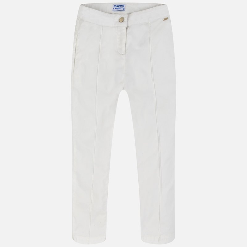 spodnie satynowe dla dziewczynki Mayoral kolor kremowy