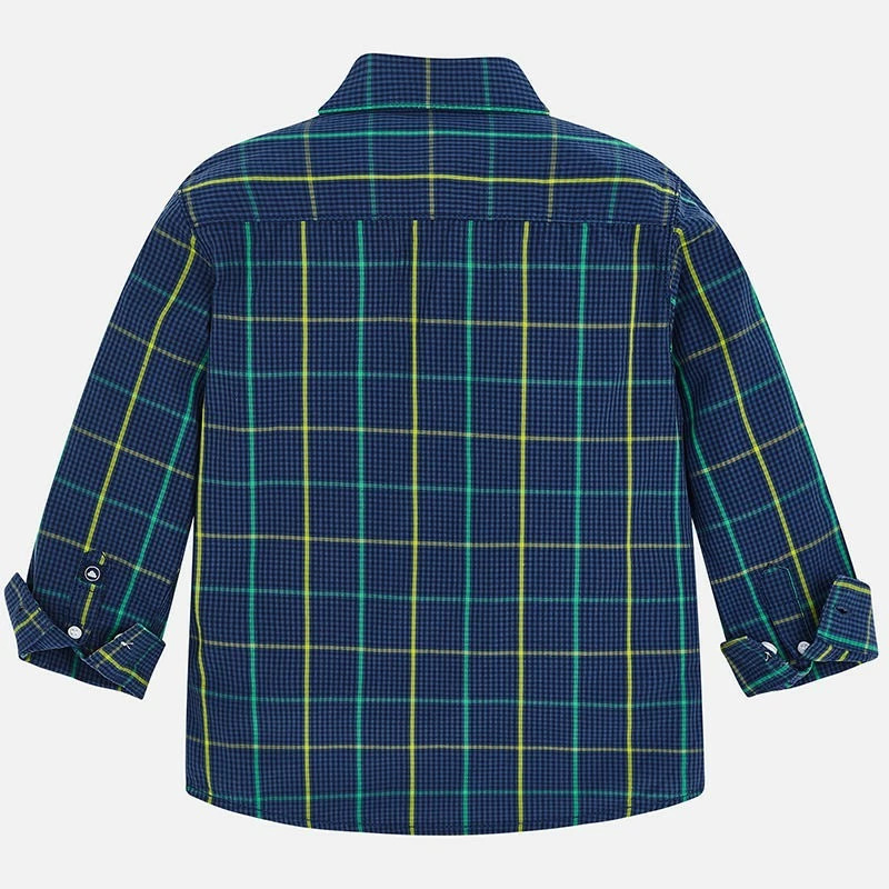 Koszula dla chłopca w kratę kolor granatowy Mayoral