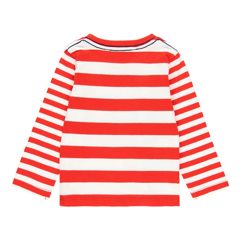Bluzka z długim rękawem dla chłopca Boboli czerwone paski