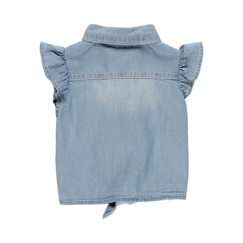 Bluzka denim dla dziewczynki kolor niebieski Boboli