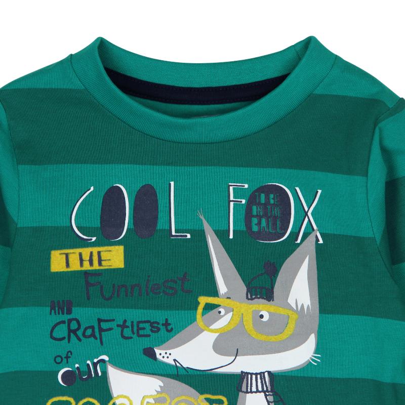 Bluzka z długim rękawem dla chłopca kolor zielony