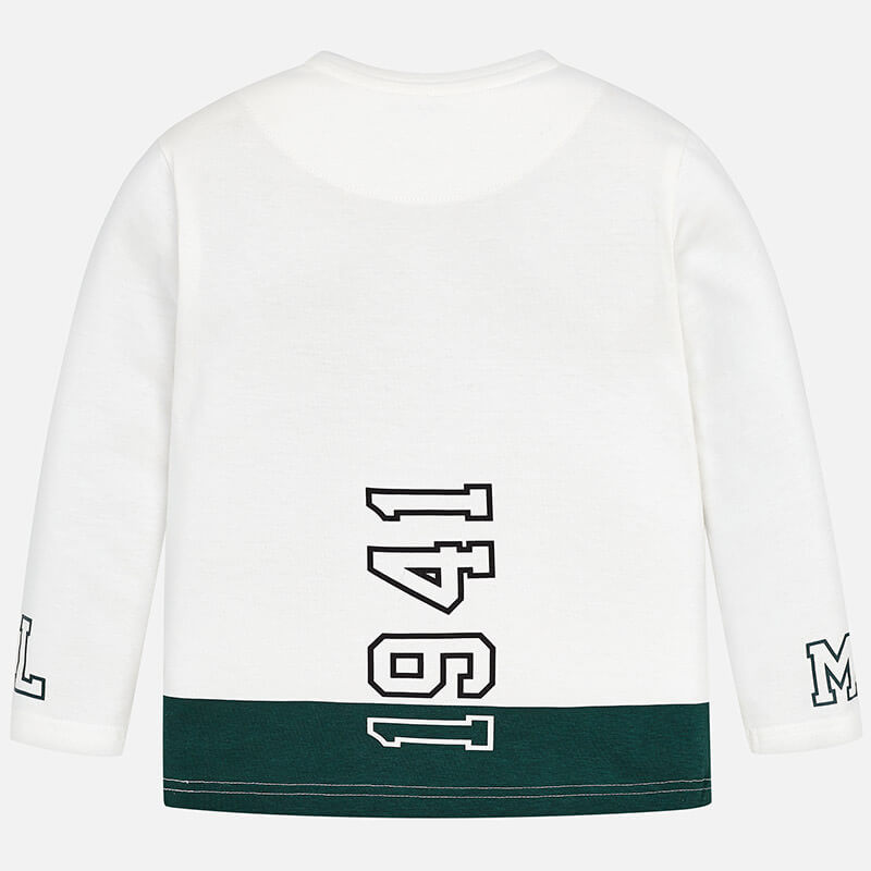 Bluzka z długim rękawem dla chłopca kolor kremowy Active Mayoral