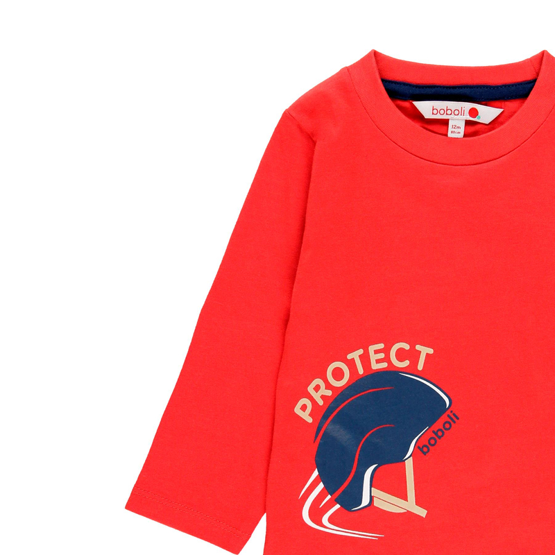 Bluzka z długim rękawem dla chłopca kolor czerwony