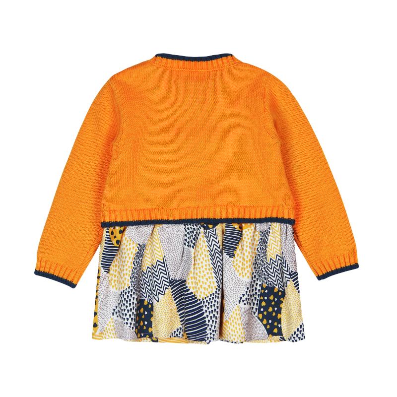 Sukienka swetrowa dla dziewczynki kolor żółty Boboli