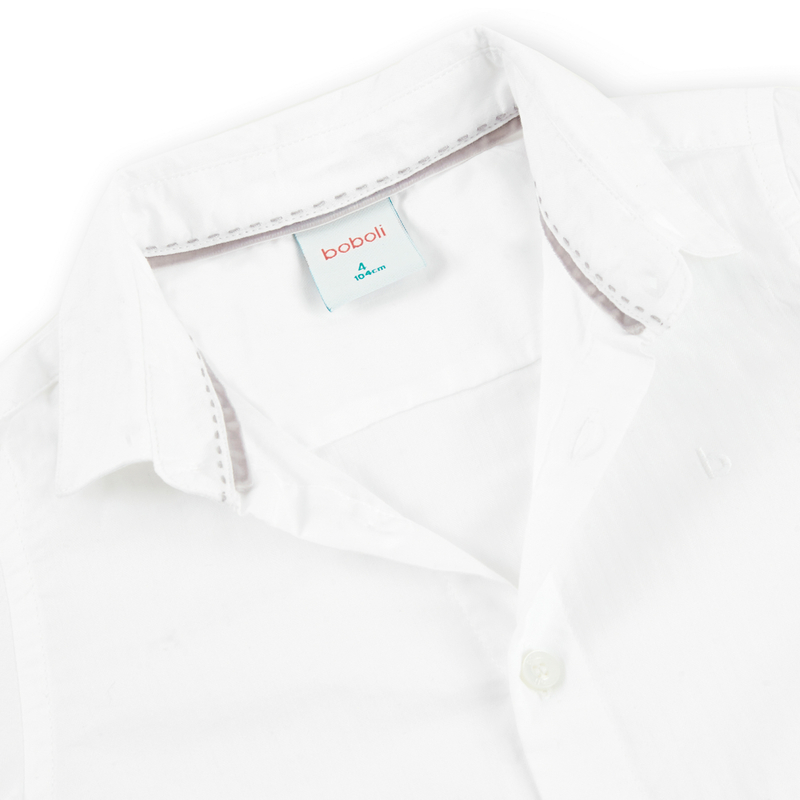 Klasyczna biała koszula z kołnierzykiem w prążek Boboli dla chłopca