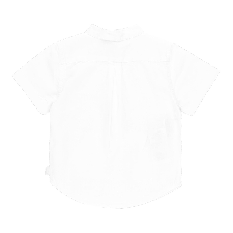 Koszula Boboli lniana z krótkim rękawem dla chłopca kolor biały