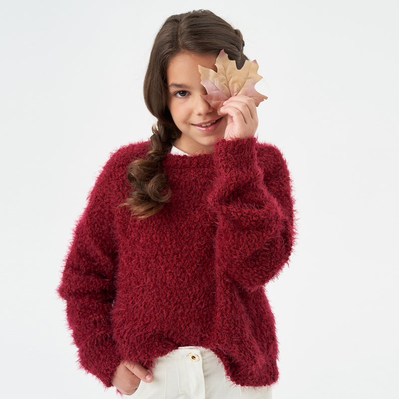 Sweter dla dziewczynki Bordo