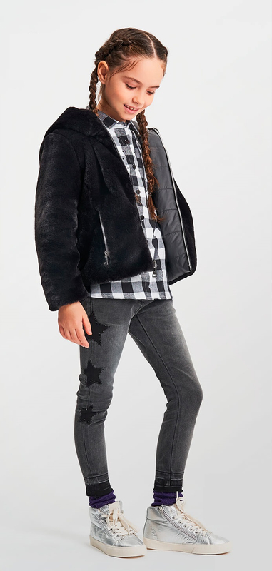 Spodnie jeans dla dziewczynki gwiazda kolor czarny iDO