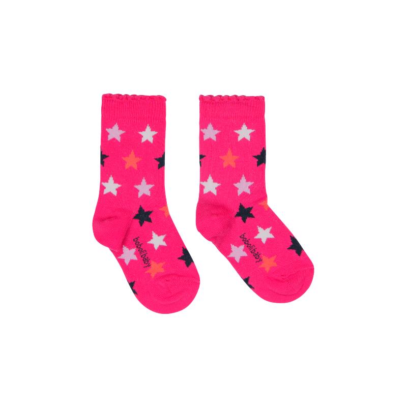 Skarpetki dla dziewczynki zestaw 3 sztuki gwiazdki Boboli