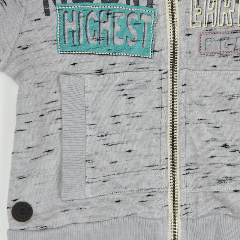 Bluza rozpinana z odpinanym kapturem statki kolor szary Boboli dla chłopca