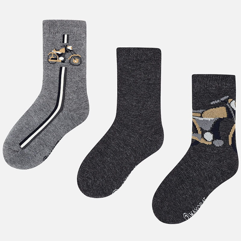 Zestaw 3 par skarpetek motor dla chłopca Mayoral