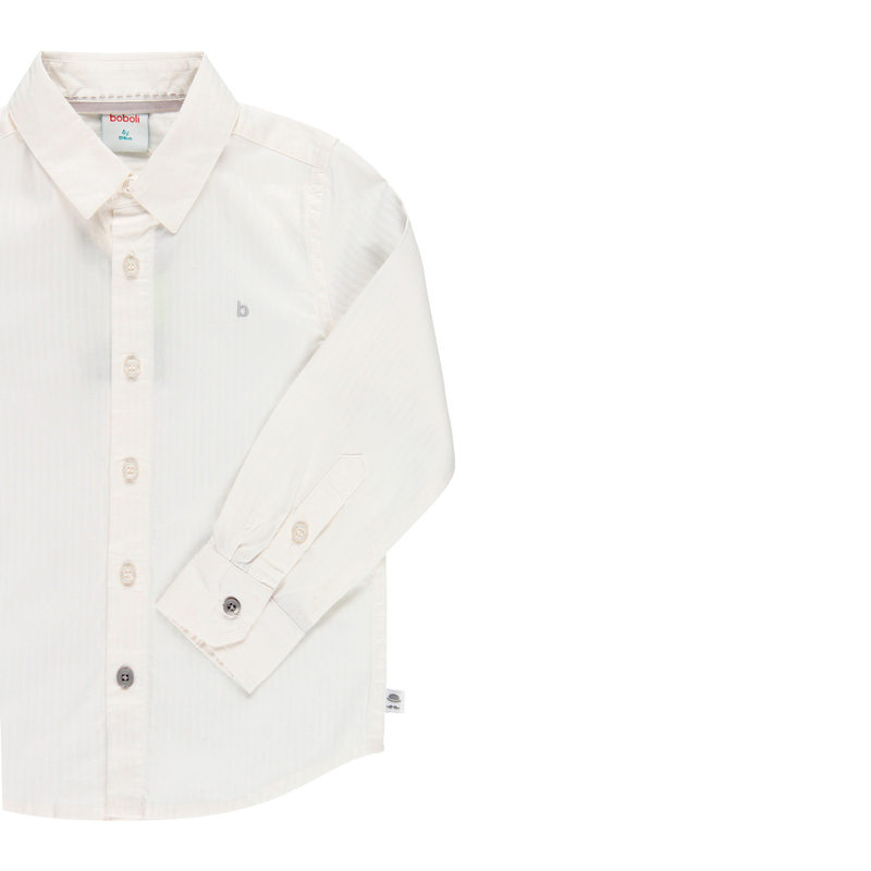 Klasyczna biała koszula z kołnierzykiem w prążek Boboli dla chłopca
