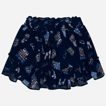 Spódnica szyfonowa z nadrukiem kolor granatowy Mayoral