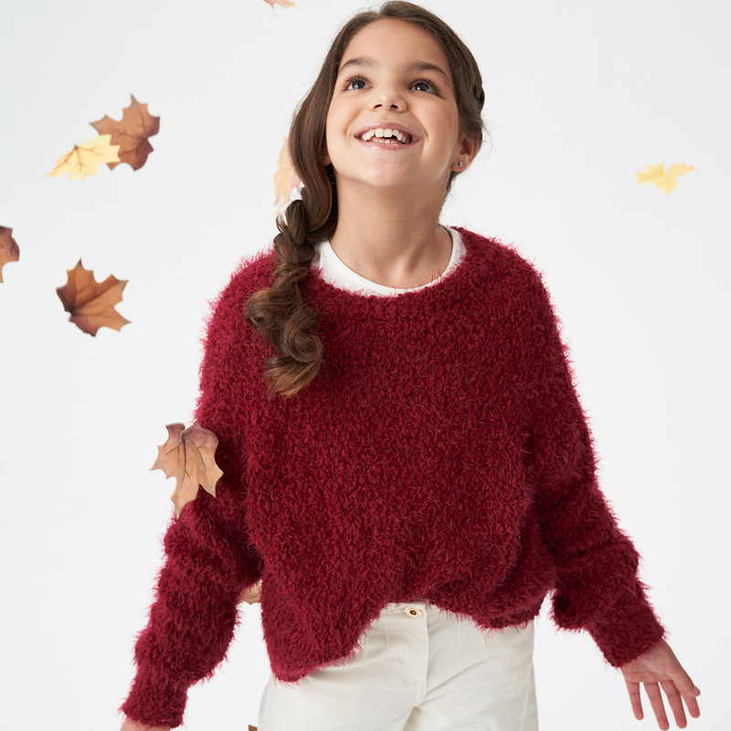 Sweter dla dziewczynki Bordo