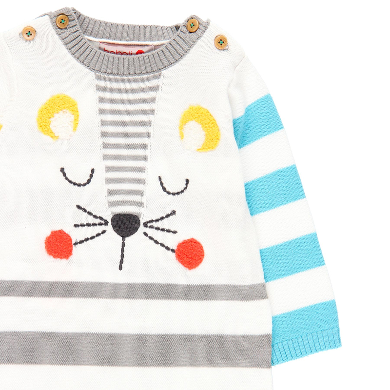 Zestaw niemowlęcy pajacyk i czapeczka retro Boboli