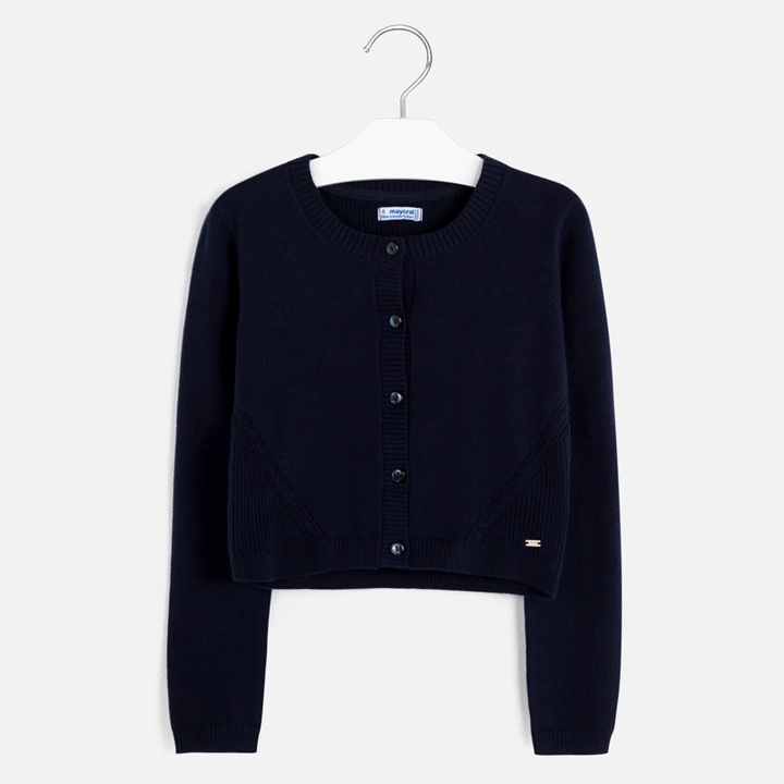 Sweter rozpinany dzianina kolor granatowy Mayoral dla dziewczynki
