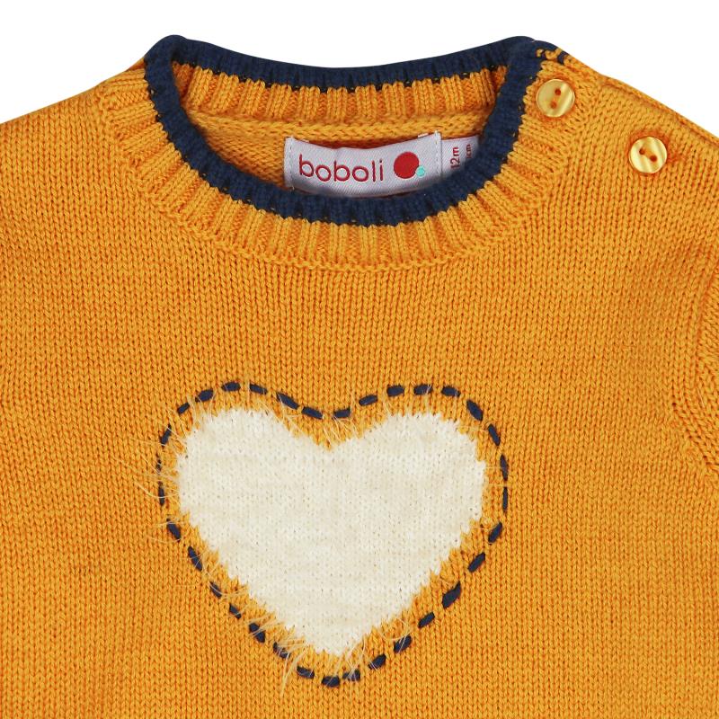 Sukienka swetrowa dla dziewczynki kolor żółty Boboli