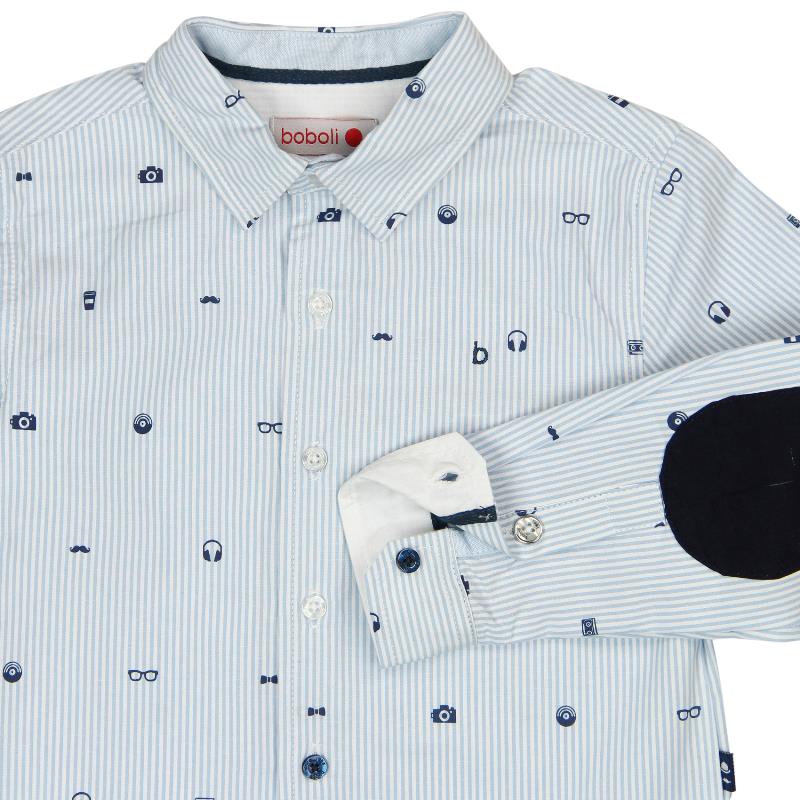 Koszula z długim rękawem dla chłopca z nadrukiem Boboli