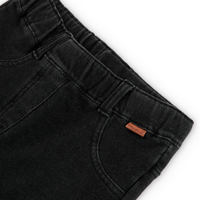 Spodnie jegginsy dzianinowe denim dla dziewczynki kolor czarny Boboli