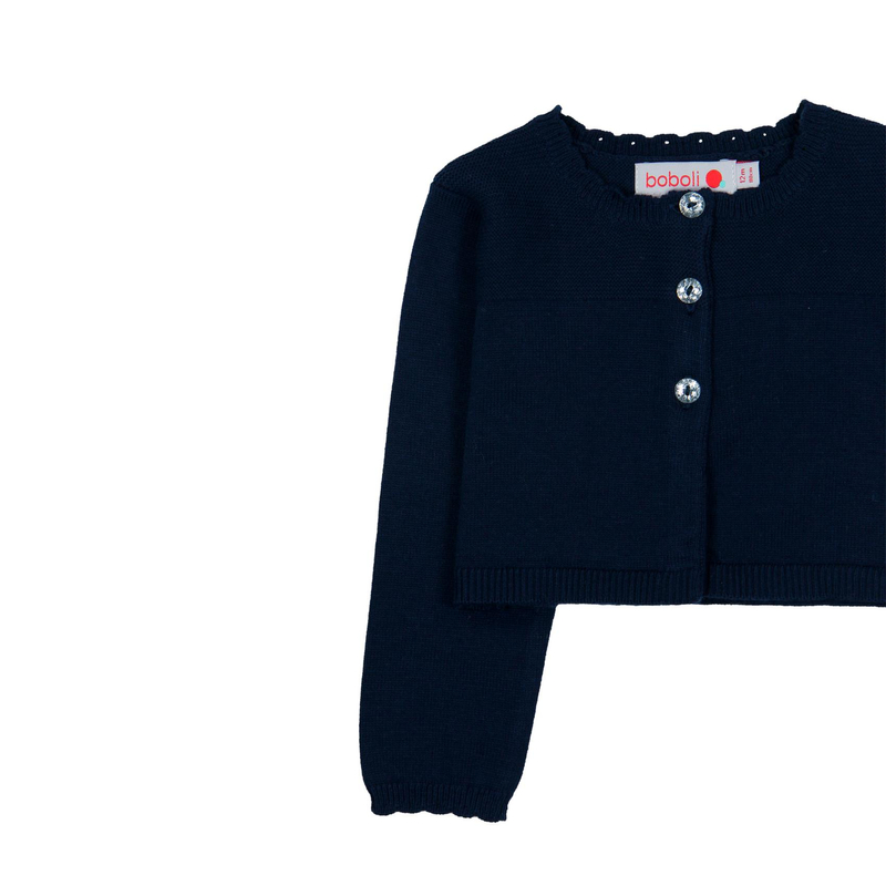 Sweter dla dziewczynki rozpinany granatowy Boboli