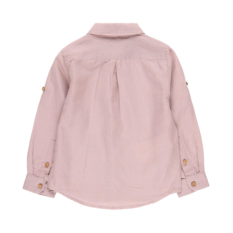 Koszula lniana z długim rękawem dla chłopca Boboli nude