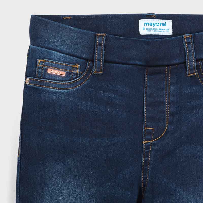 Długie spodnie jegginsy basic kolor ciemny jeans Mayoral dla dziewczynki