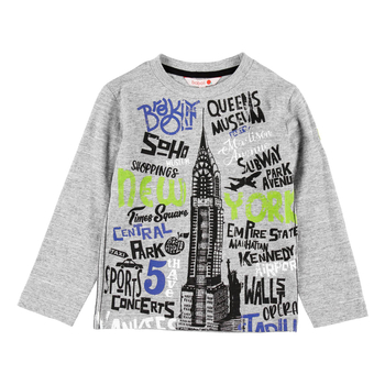 Bluzka z długim rękawem dla chłopca kolor szary Boboli