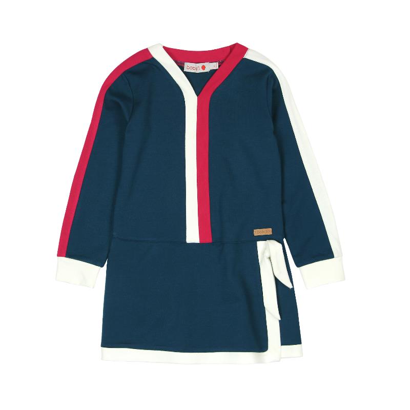 Sukienka z długim rękawem dzianinowa Boboli kolor granatowy