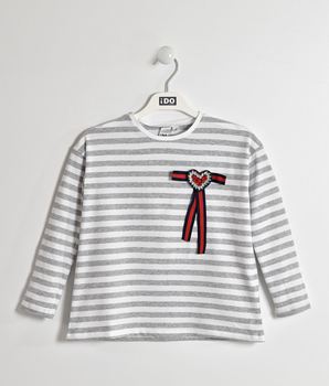 Bluzka z rękawem 3/4 tasiemki kolor szary iDO dla dziewczynki