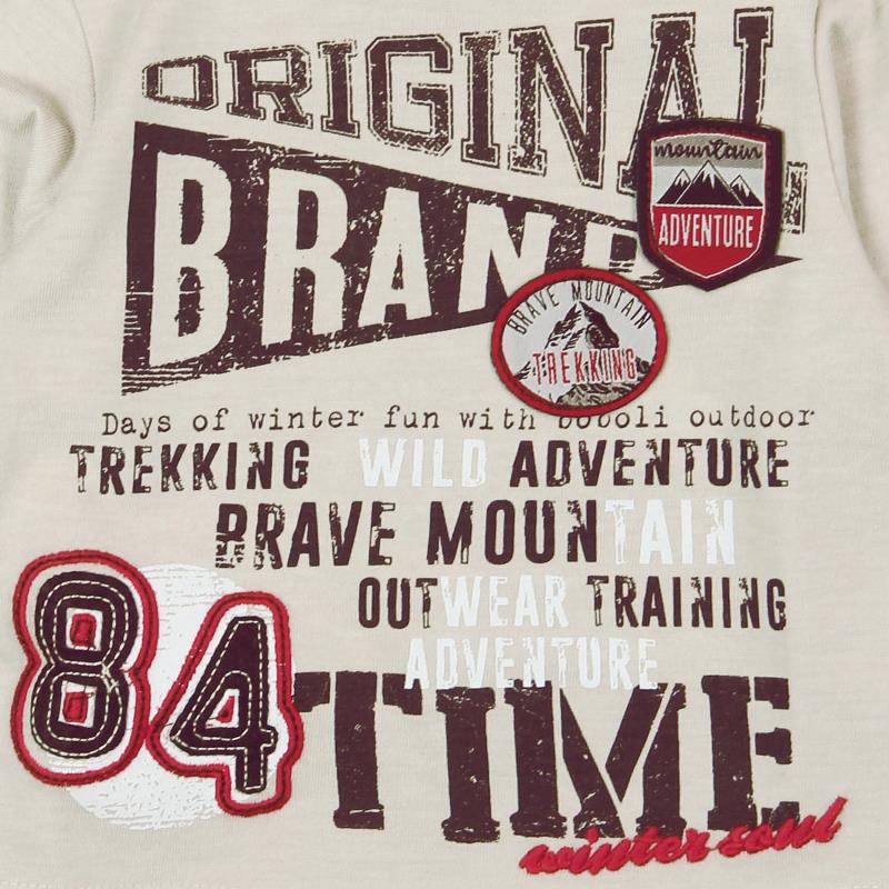 Bluzka z długim rękawem dla chłopca kolor beżowy Boboli