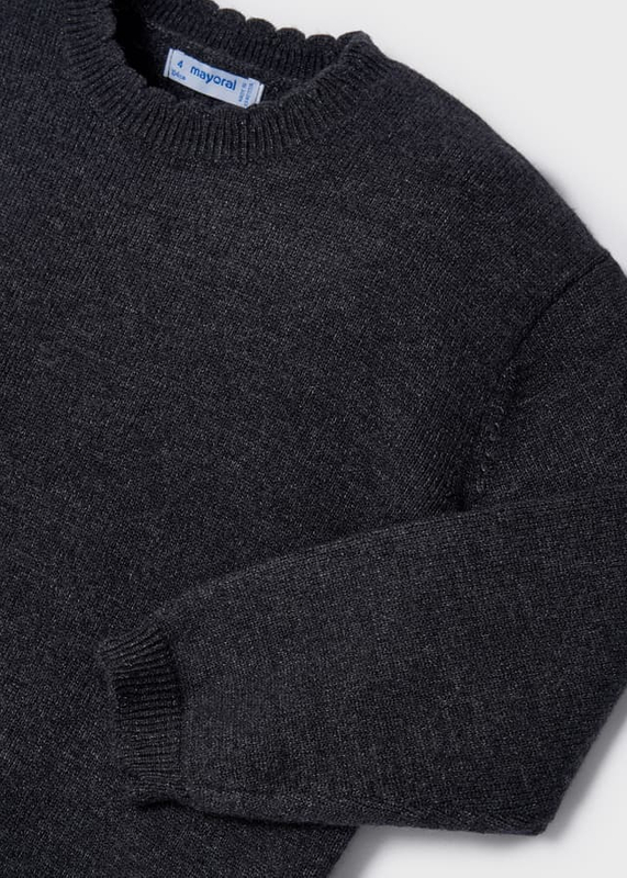 Sweter ciemny szary dla dziewczynki Mayoral