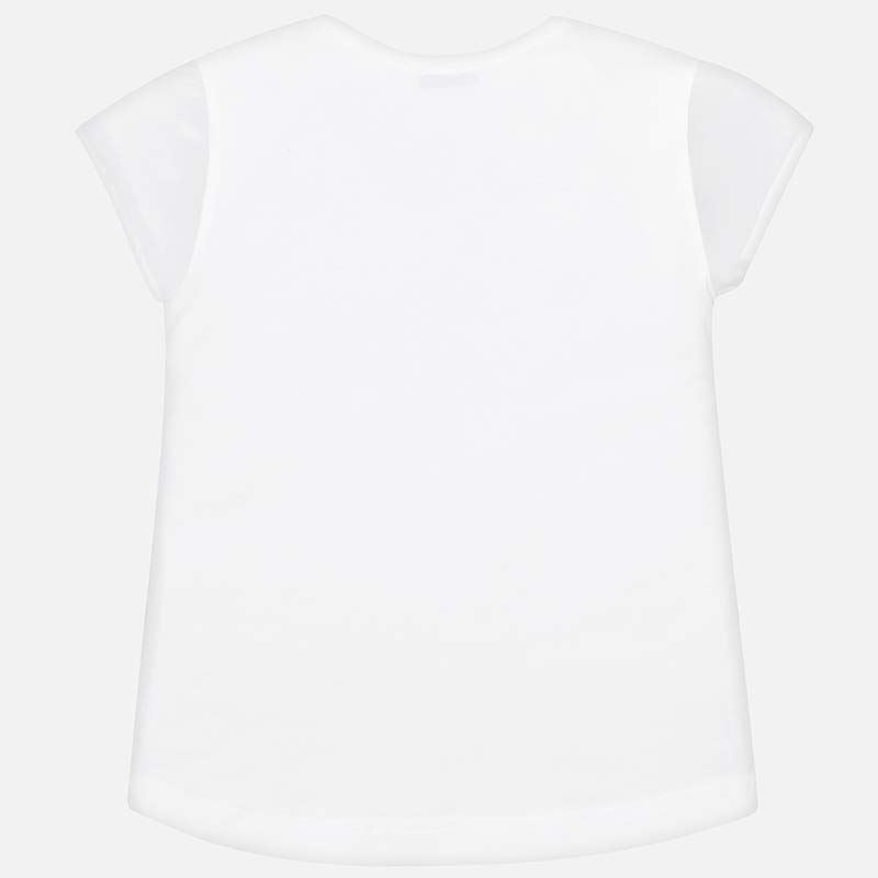 Koszulka z krótkim rękawem kolor biały buty Koralowy Mayoral dla dziewczynki