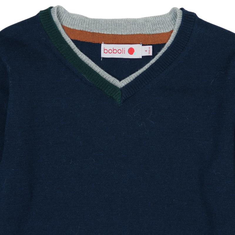 Sweter elegancki w serek dla chłopca Boboli