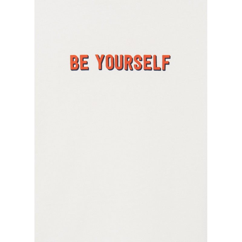 Koszulka z długim rękawem "be yourself" kremowa dla chłopca Mayoral