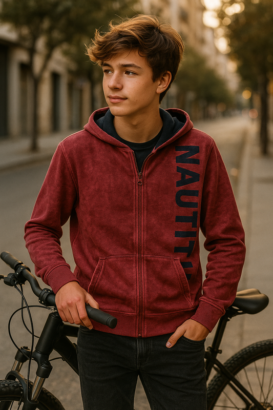 Bluza rozpinana bordowa dla chłopca Boboli