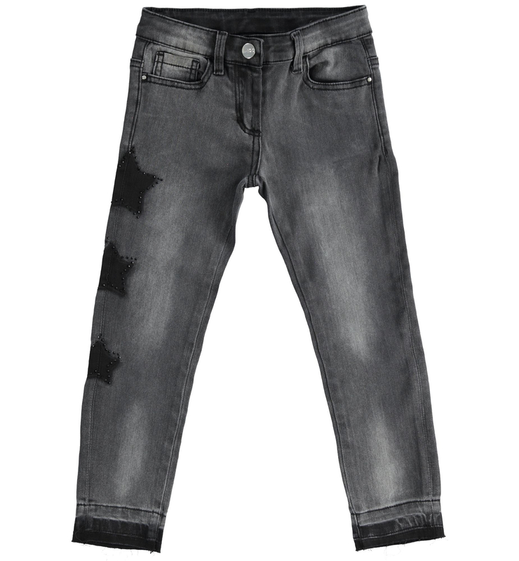 Spodnie jeans dla dziewczynki gwiazda kolor czarny iDO