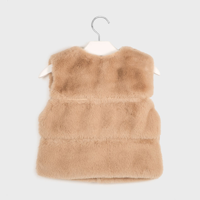 Kamizelka futrzana dla dziewczynki kolor Beżowy Mayoral